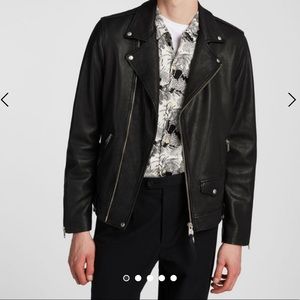 All Saints Black Leather Milo Biker